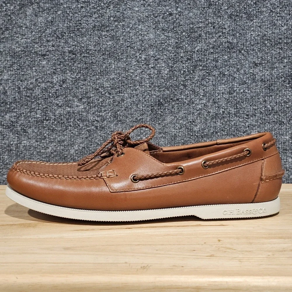 G.H. Bass Weejuns Bayside Boater Boat Shoes Men's 13 D Brown Leather